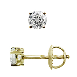 Goldene Diamant-Ohrstecker in klassischer Krappenfassung
